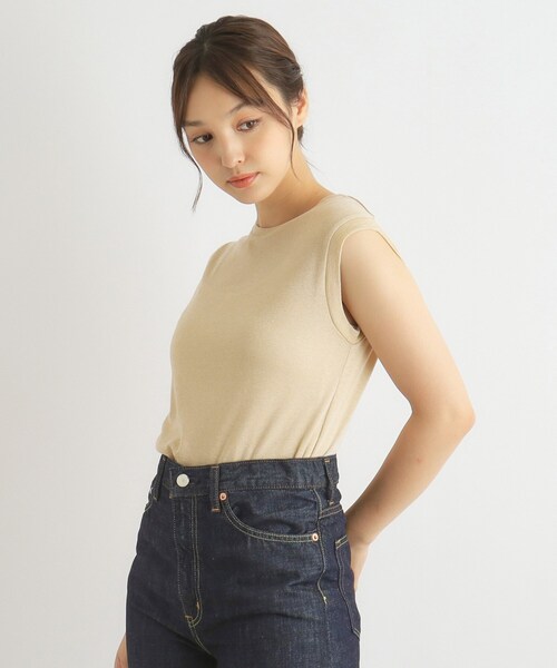 LAURA ASHLEY(ローラアシュレイ)の「【日本製/3colors】ラメフライス タンクトップ(タンクトップ・レディース・ゴールド/ライトベージュ/シルバー・38/40)」の8枚目の写真