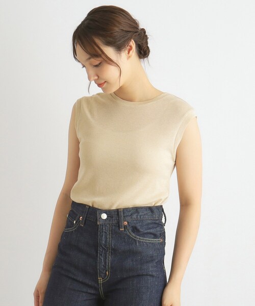 LAURA ASHLEY(ローラアシュレイ)の「【日本製/3colors】ラメフライス タンクトップ(タンクトップ・レディース・ゴールド/ライトベージュ/シルバー・38/40)」の9枚目の写真