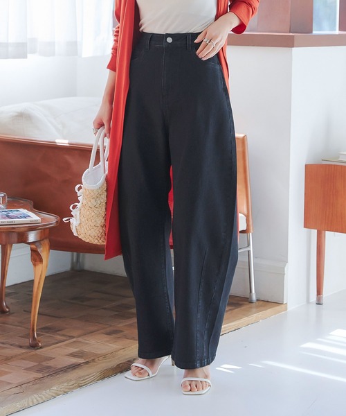 KOBE LETTUCE（コウベレタス）の「接触冷感カーブデニムパンツ（デニムパンツ・レディース・ライトブルー/インディゴブルー/ホワイト/ブラック・PM/TM/S/M/L/PS）」の22枚目の写真