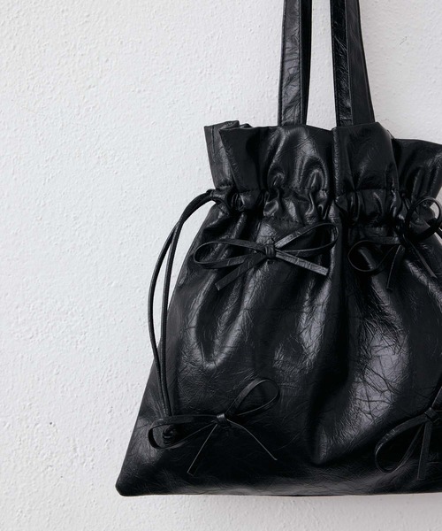 fifth(フィフス)の「リボン付き巾着トート(トートバッグ・レディース・ブラック/シルバー・FREE)」の4枚目の写真