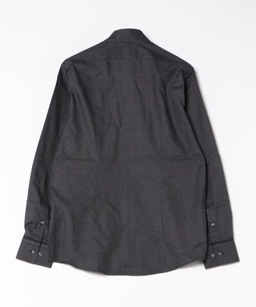 m.f.editorial（エムエフエディトリアル）の「シャツ メンズ 長袖 ストレッチ 綿混 ドビー スタンドカラー （シャツ/ブラウス・メンズ・ブラック/ホワイト/ネイビー・MEDIUM/LARGE）」の4枚目の写真