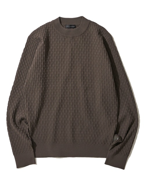 TETE HOMME（テットオム）の「ブリスター編みウォッシャブルニット（ニット/セーター・メンズ・モカ/ネイビー/ブラック/オフホワイト/グレー・MEDIUM/LARGE/X-LARGE）」の14枚目の写真