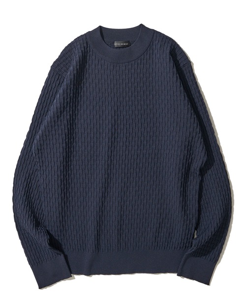 TETE HOMME（テットオム）の「ブリスター編みウォッシャブルニット（ニット/セーター・メンズ・モカ/ネイビー/ブラック/オフホワイト/グレー・MEDIUM/LARGE/X-LARGE）」の16枚目の写真