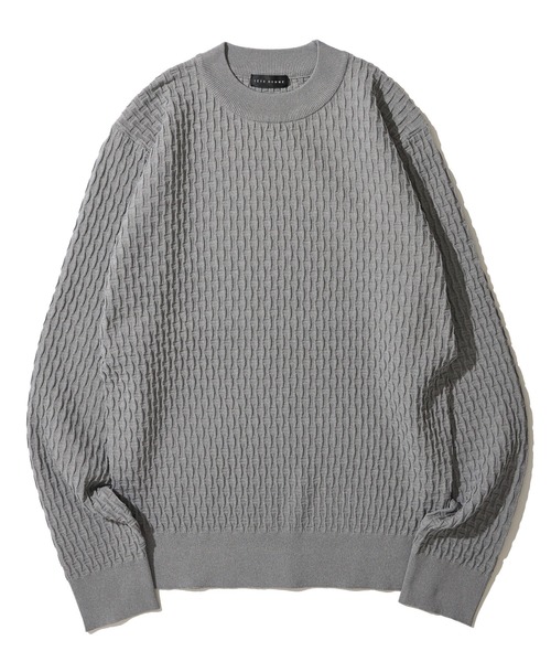 TETE HOMME（テットオム）の「ブリスター編みウォッシャブルニット（ニット/セーター・メンズ・モカ/ネイビー/ブラック/オフホワイト/グレー・MEDIUM/LARGE/X-LARGE）」の12枚目の写真