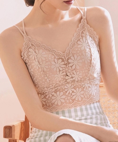 TONE SELECT GOODS(トーンセレクトグッズ)の「Liaa/カップ付き レース 花柄キャミソール A18423(キャミソール・レディース・イエロー/ベージュ/ブラック/ピンクベージュ/ホワイト・LARGE/MEDIUM)」の5枚目の写真