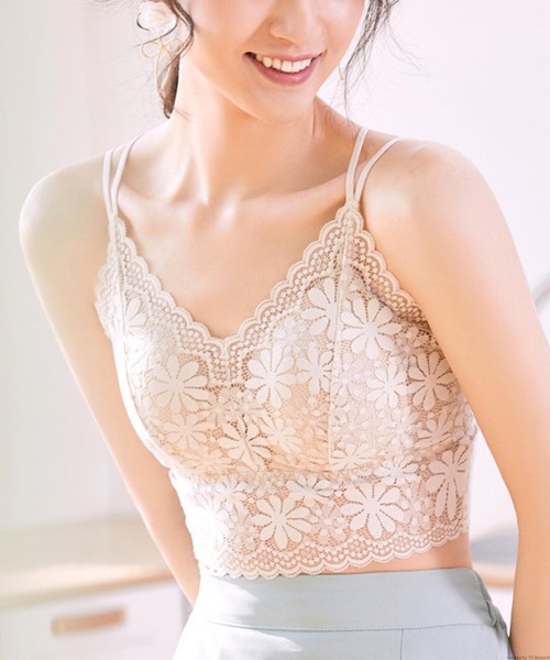 TONE SELECT GOODS(トーンセレクトグッズ)の「Liaa/カップ付き レース 花柄キャミソール A18423(キャミソール・レディース・イエロー/ベージュ/ブラック/ピンクベージュ/ホワイト・LARGE/MEDIUM)」の7枚目の写真