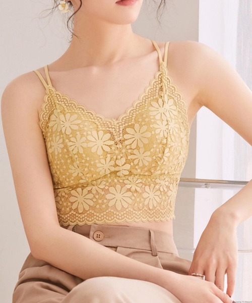 TONE SELECT GOODS(トーンセレクトグッズ)の「Liaa/カップ付き レース 花柄キャミソール A18423(キャミソール・レディース・イエロー/ベージュ/ブラック/ピンクベージュ/ホワイト・LARGE/MEDIUM)」の11枚目の写真