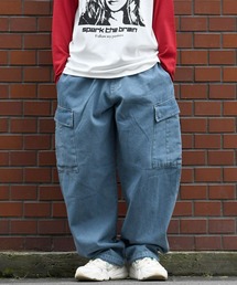 HALHAM（ハルハム）の「vintage like loose fit denim cargo pants/ヴィンテージ ライク ルーズフィット デニム カーゴパンツ【IR】 オーバーサイズ メンズ レディース（カーゴパンツ）」