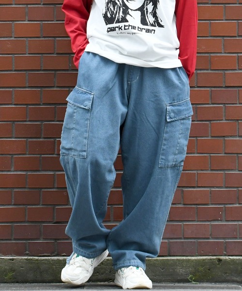 HALHAM（ハルハム）の「vintage like loose fit denim cargo pants/ヴィンテージ ライク ルーズフィット デニム カーゴパンツ【IR】（カーゴパンツ・メンズ・ブラック/ワンウォッシュ/グレー/インディゴブルー/ケミカルウォッシュ・M/L/XL）」の8枚目の写真