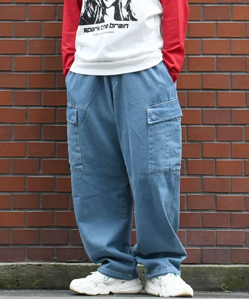 HALHAM（ハルハム）の「vintage like loose fit denim cargo pants/ヴィンテージ ライク ルーズフィット デニム カーゴパンツ【IR】（カーゴパンツ・メンズ・ブラック/ワンウォッシュ/グレー/インディゴブルー/ケミカルウォッシュ・M/L/XL）」の9枚目の写真