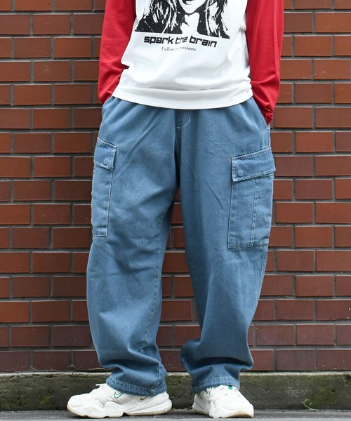 HALHAM（ハルハム）の「vintage like loose fit denim cargo pants/ヴィンテージ ライク ルーズフィット デニム カーゴパンツ【IR】（カーゴパンツ・メンズ・ブラック/ワンウォッシュ/グレー/インディゴブルー/ケミカルウォッシュ・M/L/XL）」の11枚目の写真