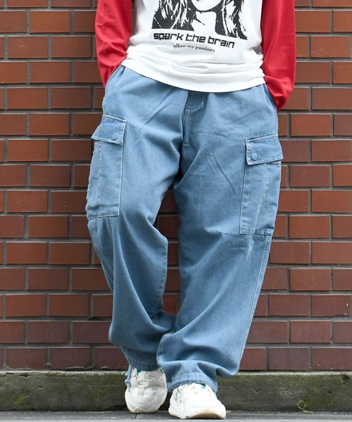 HALHAM（ハルハム）の「vintage like loose fit denim cargo pants/ヴィンテージ ライク ルーズフィット デニム カーゴパンツ【IR】（カーゴパンツ・メンズ・ブラック/ワンウォッシュ/グレー/インディゴブルー/ケミカルウォッシュ・M/L/XL）」の12枚目の写真