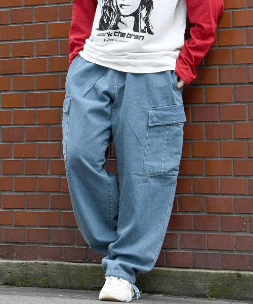 HALHAM（ハルハム）の「vintage like loose fit denim cargo pants/ヴィンテージ ライク ルーズフィット デニム カーゴパンツ【IR】（カーゴパンツ・メンズ・ブラック/ワンウォッシュ/グレー/インディゴブルー/ケミカルウォッシュ・M/L/XL）」の13枚目の写真