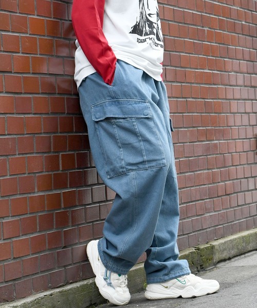 HALHAM（ハルハム）の「vintage like loose fit denim cargo pants/ヴィンテージ ライク ルーズフィット デニム カーゴパンツ【IR】（カーゴパンツ・メンズ・ブラック/ワンウォッシュ/グレー/インディゴブルー/ケミカルウォッシュ・M/L/XL）」の14枚目の写真