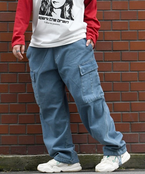 HALHAM（ハルハム）の「vintage like loose fit denim cargo pants/ヴィンテージ ライク ルーズフィット デニム カーゴパンツ【IR】（カーゴパンツ・メンズ・ブラック/ワンウォッシュ/グレー/インディゴブルー/ケミカルウォッシュ・M/L/XL）」の15枚目の写真