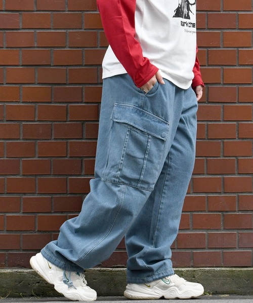 HALHAM（ハルハム）の「vintage like loose fit denim cargo pants/ヴィンテージ ライク ルーズフィット デニム カーゴパンツ【IR】（カーゴパンツ・メンズ・ブラック/ワンウォッシュ/グレー/インディゴブルー/ケミカルウォッシュ・M/L/XL）」の16枚目の写真