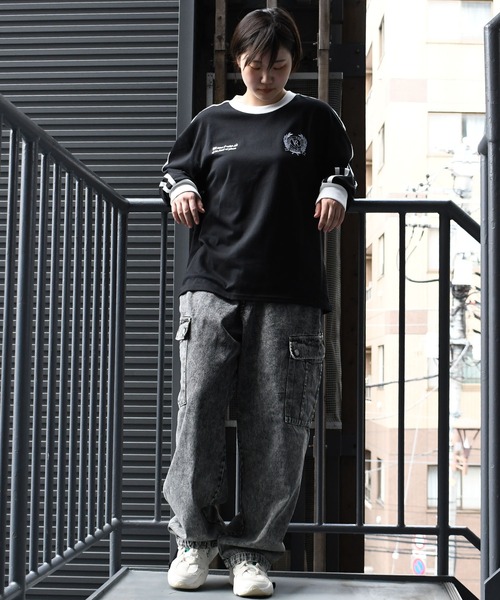 HALHAM（ハルハム）の「vintage like loose fit denim cargo pants/ヴィンテージ ライク ルーズフィット デニム カーゴパンツ【IR】（カーゴパンツ・メンズ・ブラック/ワンウォッシュ/グレー/インディゴブルー/ケミカルウォッシュ・M/L/XL）」の6枚目の写真