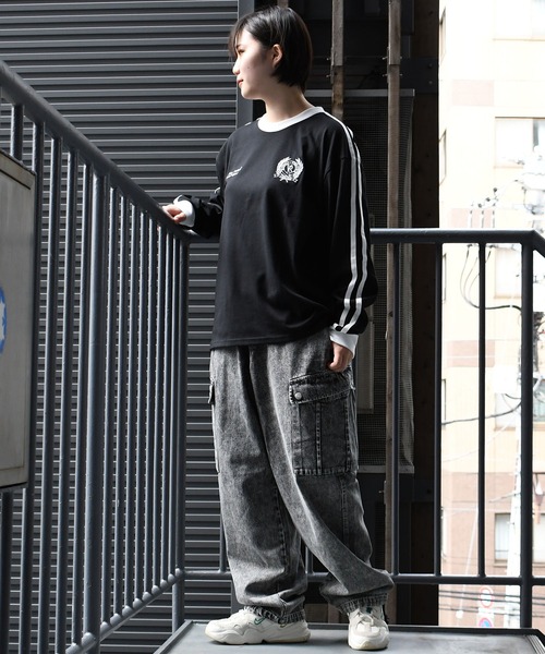 HALHAM（ハルハム）の「vintage like loose fit denim cargo pants/ヴィンテージ ライク ルーズフィット デニム カーゴパンツ【IR】（カーゴパンツ・メンズ・ブラック/ワンウォッシュ/グレー/インディゴブルー/ケミカルウォッシュ・M/L/XL）」の7枚目の写真