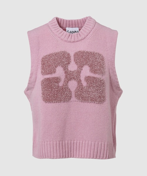 ガニー ベスト ピンクGANNI GRAPHIC WOOL MIX VEST ガニー ベスト ピンクGANNI GRAPHIC WOOL MIX VEST