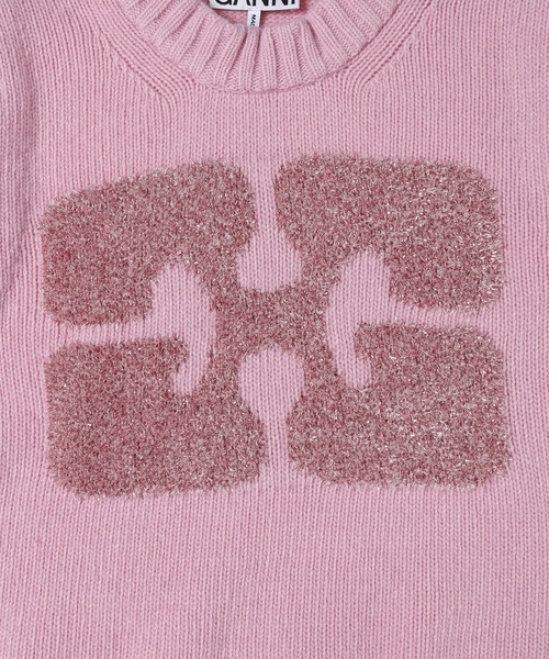 ガニー ベスト ピンクGANNI GRAPHIC WOOL MIX VEST