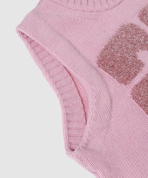 ガニー ベスト ピンクGANNI GRAPHIC WOOL MIX VEST