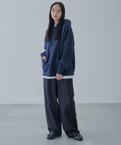 WEGO（ウィゴー）の「WEGO/リラックスフィットスウェットプルパーカー（パーカー・メンズ・杢グレー/ブラック/ホワイト/グリーン/ネイビー/ブラウン・SMALL/LARGE/MEDIUM）」の15枚目の写真