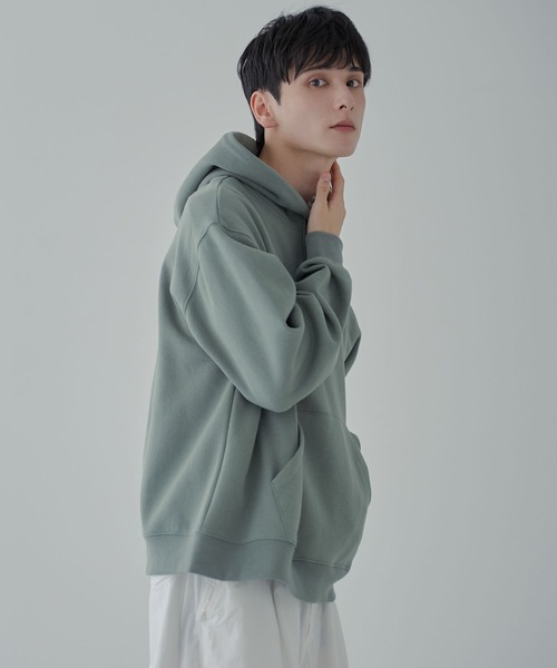 WEGO（ウィゴー）の「WEGO/リラックスフィットスウェットプルパーカー（パーカー・メンズ・杢グレー/ブラック/ホワイト/グリーン/ネイビー/ブラウン・SMALL/LARGE/MEDIUM）」の7枚目の写真