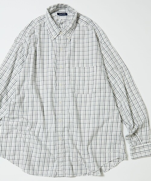 NAUTICA(ノーティカ)の「NAUTICA/ノーティカ Washed Twill Tattersall L/S Shirts/ウォッシュド ツイル タッタソール ロングスリーブシャツ(シャツ/ブラウス・メンズ・ブラック/オリーブ/オフホワイト・MEDIUM/LARGE/X-LARGE)」の2枚目の写真