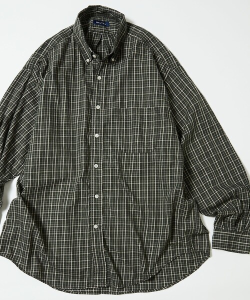 NAUTICA(ノーティカ)の「NAUTICA/ノーティカ Washed Twill Tattersall L/S Shirts/ウォッシュド ツイル タッタソール ロングスリーブシャツ(シャツ/ブラウス・メンズ・ブラック/オリーブ/オフホワイト・MEDIUM/LARGE/X-LARGE)」の3枚目の写真