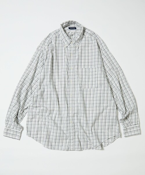 NAUTICA(ノーティカ)の「NAUTICA/ノーティカ Washed Twill Tattersall L/S Shirts/ウォッシュド ツイル タッタソール ロングスリーブシャツ(シャツ/ブラウス・メンズ・ブラック/オリーブ/オフホワイト・MEDIUM/LARGE/X-LARGE)」の4枚目の写真