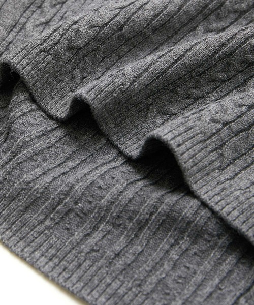 ROPE' PICNIC(ロペピクニック)の「ケーブル編みショート丈ニットカーディガン(カーディガン/ボレロ・レディース・ネイビー/レッド/ダークブラウン/グレー・38)」の17枚目の写真