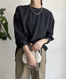 DouDou（ドゥドゥ）の「【WEB限定】袖ボタンジョーゼットプルオーバー（Tシャツ/カットソー・レディース）」