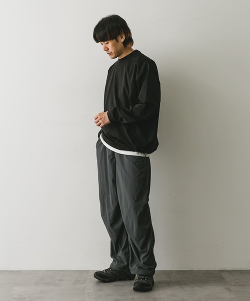 dDdDdDd　BIG DRAWSTRING LONG-SLEEVE T dDdDdDd BIG DRAWSTRING LONG-SLEEVE T-SHIRTS(S WHITE): トップス