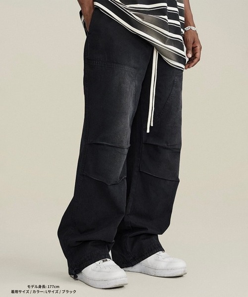 DEFLEXTION(ディフレクション)の「【DEFLEXTION / ディフレクション】Pigment wash easy pants / ピグメントウォッシュ イージーパンツ(その他パンツ・レディース・ブラウン/ブラック・MEDIUM/LARGE)」の3枚目の写真