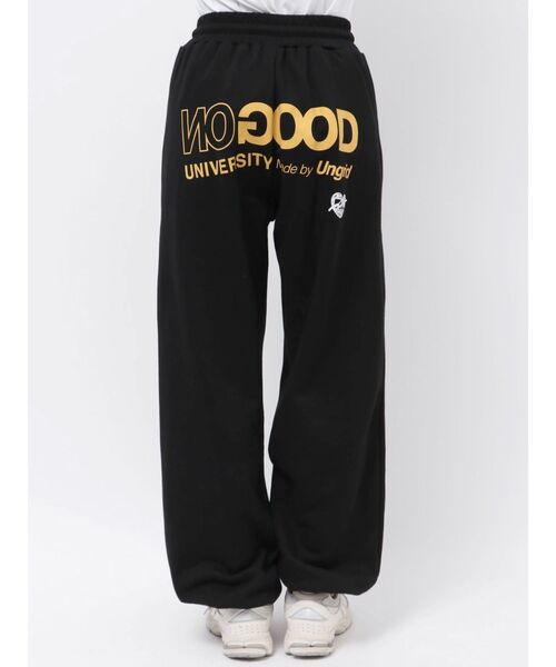 Ungrid（アングリッド）の「【NO GOOD TV×Ungrid】“NO“ GOOD UNIVERSITY LOGO Sweatpants（スウェットパンツ・レディース・ブラック/ホワイト・SMALL/LARGE/MEDIUM）」の4枚目の写真
