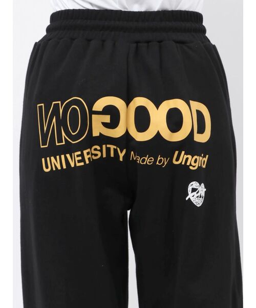 Ungrid（アングリッド）の「【NO GOOD TV×Ungrid】“NO“ GOOD UNIVERSITY LOGO Sweatpants（スウェットパンツ・レディース・ブラック/ホワイト・SMALL/LARGE/MEDIUM）」の5枚目の写真
