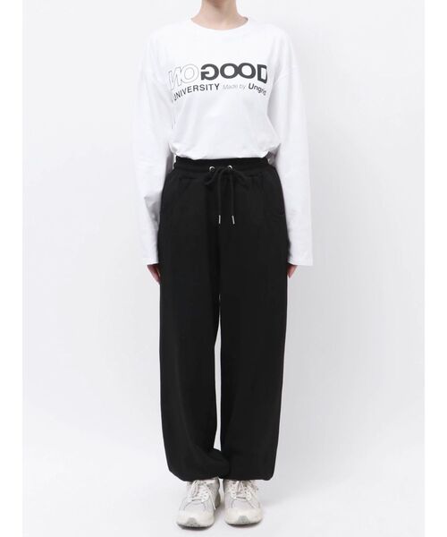 Ungrid（アングリッド）の「【NO GOOD TV×Ungrid】“NO“ GOOD UNIVERSITY LOGO Sweatpants（スウェットパンツ・レディース・ブラック/ホワイト・SMALL/LARGE/MEDIUM）」の10枚目の写真
