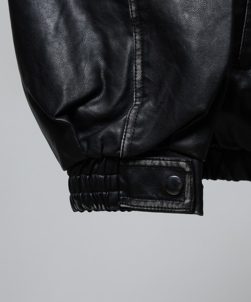 Jungle Storm（ジャングルストーム）の「Vintage design synthetic leather blouson / ヴィンテージデザイン合皮ブルゾン unisex（ブルゾン・メンズ・ブラック・M/L）」の6枚目の写真
