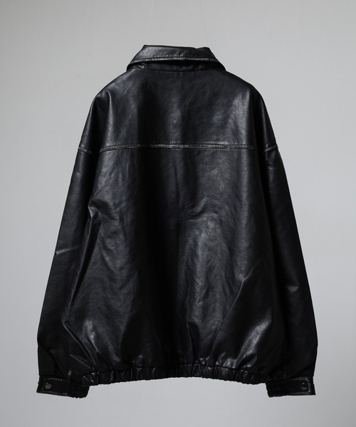 Jungle Storm（ジャングルストーム）の「Vintage design synthetic leather blouson / ヴィンテージデザイン合皮ブルゾン unisex（ブルゾン・メンズ・ブラック・M/L）」の7枚目の写真