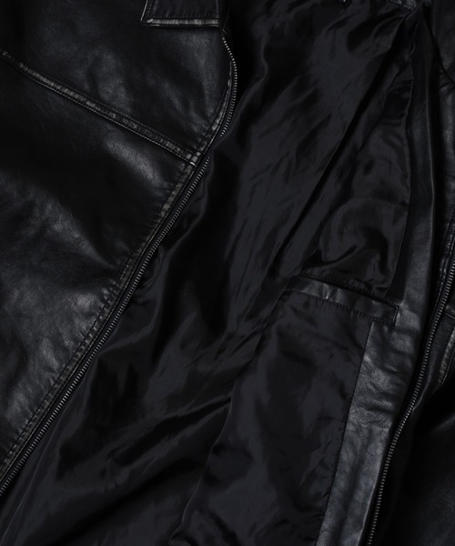 Jungle Storm（ジャングルストーム）の「Vintage design synthetic leather blouson / ヴィンテージデザイン合皮ブルゾン unisex（ブルゾン・メンズ・ブラック・M/L）」の8枚目の写真