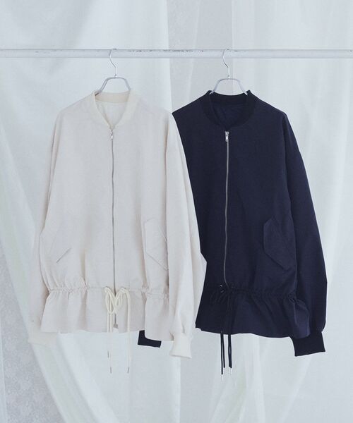 Green　Parks（グリーンパークス）の「■高橋愛×GreenParksドロストMA-1（MA-1・レディース・アイボリー/ブラック/ネイビー・FREE）」の16枚目の写真