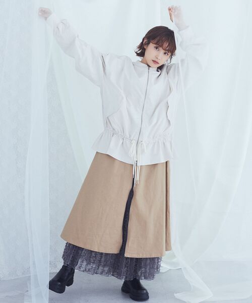 Green　Parks（グリーンパークス）の「■高橋愛×GreenParksドロストMA-1（MA-1・レディース・アイボリー/ブラック/ネイビー・FREE）」の17枚目の写真