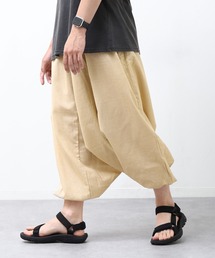 MARAI（マーライ）の「コットン100％ ストライプ織り エスニックサルエルパンツ（その他パンツ）」