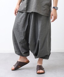 ABBEY MARKET（アビーマーケット）の「コットン100％ ストライプ織り エスニックサルエルパンツ（その他パンツ）」