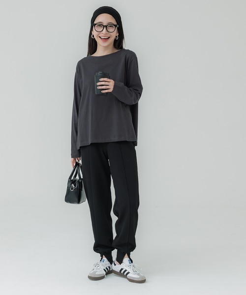 coca(coca)(コカ)の「レギュラーコットンサイドスリットカットソー レイヤード(Tシャツ/カットソー・レディース・ブラック/ホワイト/その他1/チャコール・S/L/M)」の19枚目の写真