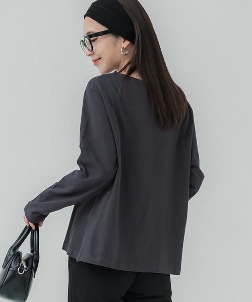coca(coca)(コカ)の「レギュラーコットンサイドスリットカットソー レイヤード(Tシャツ/カットソー・レディース・ブラック/ホワイト/その他1/チャコール・S/L/M)」の20枚目の写真