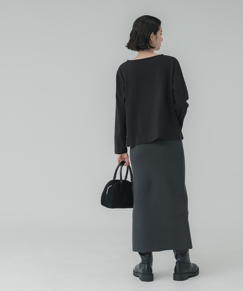coca(coca)(コカ)の「レギュラーコットンサイドスリットカットソー レイヤード(Tシャツ/カットソー・レディース・ブラック/ホワイト/その他1/チャコール・S/L/M)」の13枚目の写真