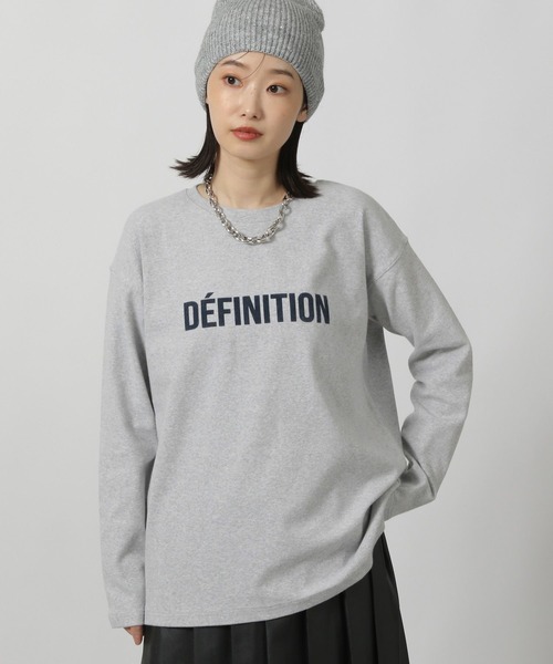 LAKOLE（ラコレ）の「フロッキーロゴスムース長袖T / 231916（Tシャツ/カットソー・レディース・ピンク/チャコール/グレー/オフホワイト・FREE）」の3枚目の写真