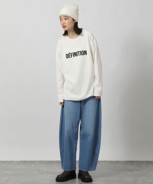 LAKOLE（ラコレ）の「フロッキーロゴスムース長袖T / 231916（Tシャツ/カットソー・レディース・ピンク/チャコール/グレー/オフホワイト・FREE）」の5枚目の写真