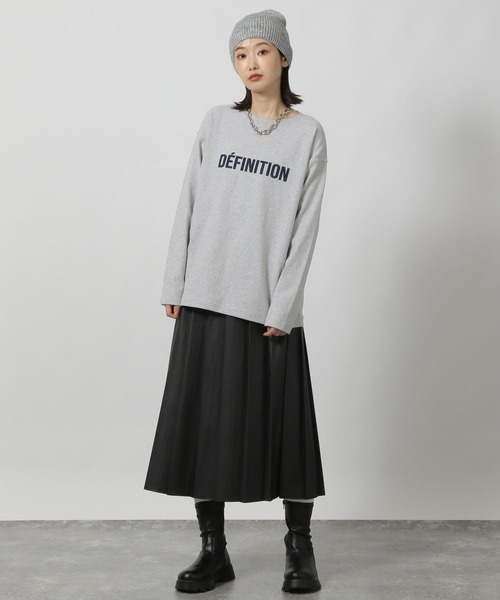 LAKOLE（ラコレ）の「フロッキーロゴスムース長袖T / 231916（Tシャツ/カットソー・レディース・ピンク/チャコール/グレー/オフホワイト・FREE）」の8枚目の写真